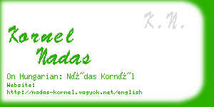 kornel nadas business card